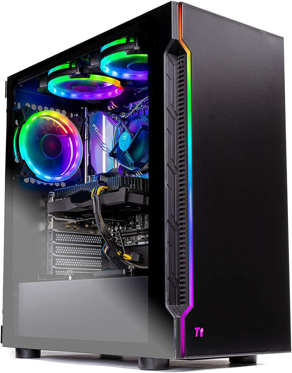 Gaming Shadow Gaming PC Desktop – Intel Core i7 13700F 2.1 GHz, NVIDIA RTX 4060, 1TB NVME SSD, 16GB DDR4 RAM 3200, 600W Gold PSU, 360mm AIO, 11AC Wi-Fi, Windows 11 Home 64-bit,Black