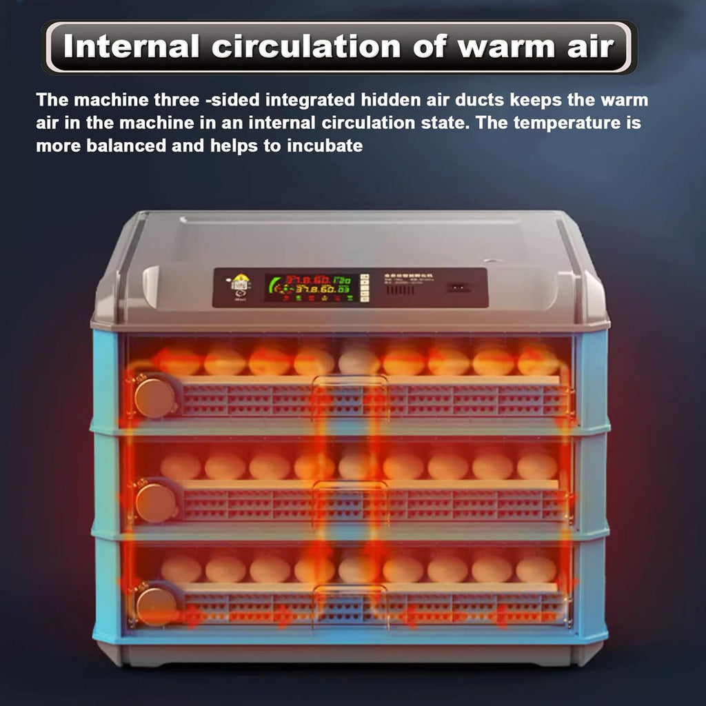 192/256/500 Egg Incubator, Poultry Hatcher Machine with Automatic Egg Turning, Temperature & Humidity Control and LED Screen, General Purpose Incubator for Chickens Ducks Birds