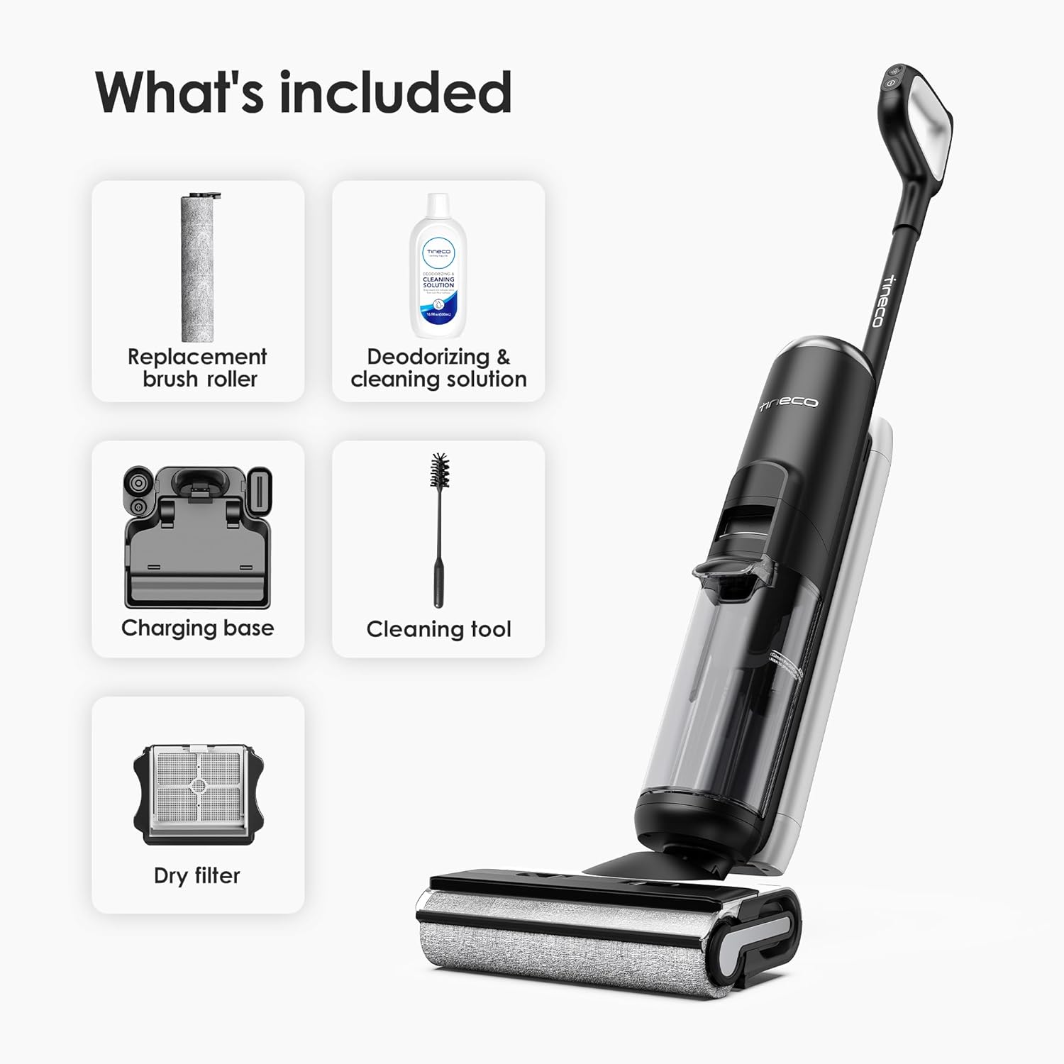 ONE Stretch S6 Cordless Wet Dry Vacuum Cleaner, 180°Lay-Flat Smart Vacuum Mop, 40 Minutes Long Runtime 158℉ Flashdry Self-Cleaning, Dual-Sided Edge Cleaning Lightweight Floor Cleaner