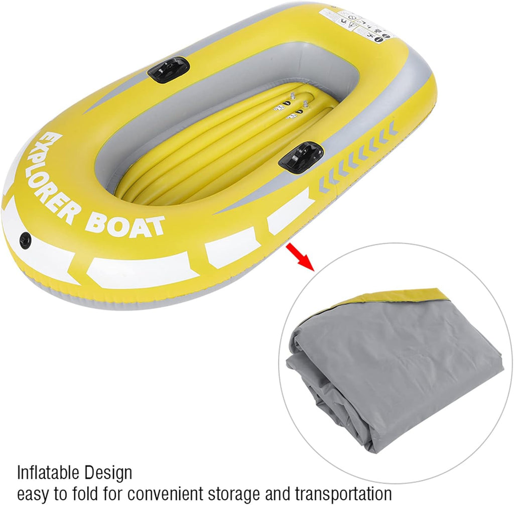 Inflatable Kayak Series, Inflatable Boat Set, Inflatable Boat Rafts Dual Air Chambers, Welded Oar Locks, Grab Handles, Bow Rope, Sporty Design, 2 Person for Adults