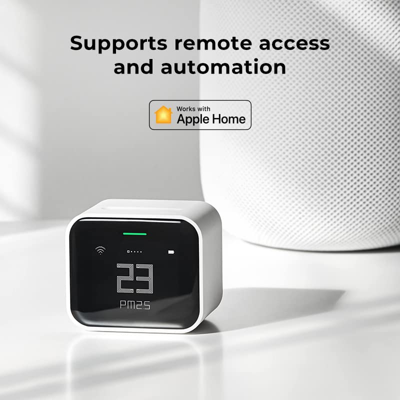 Qingping Air Monitor Lite, Apple HomeKit Compatible Wi-Fi Air Quality Sensor Detects CO2, PM2.5, PM10, Temperature and Humidity