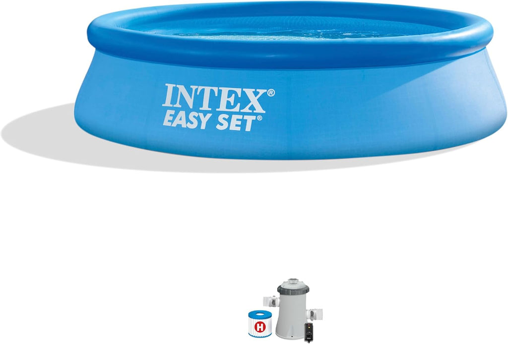 Easy Set Inflatable Swimming Pool Set: 10ft x 30in – Includes 530 GPH Cartridge Filter Pump – Puncture-Resistant Material – 1018 Gallon Capacity – 23in Water Depth