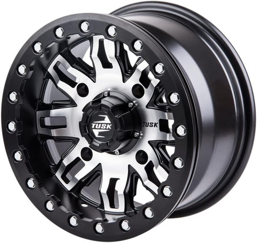 14x7 4.0 + 3.0 Machined/Black Compatible with Polaris RZR XP Turbo EPS