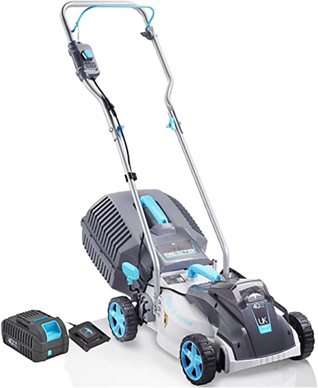 Cordless Lawn Mower, 15-in Lawn Mowers Lightweight, 40V Lithium-ion Lawnmower w/Brushless Motor, 5 Cutting Heights Adjustable -Low Noise 2 in 1 Push Mower