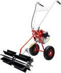 Handheld sweeping broom, 43CC 1.7 horsepower 2-cylinder gasoline engine, rear-mounted sweeping machine, suitable for cleaning parks, gardens, grasslands, lawns and gravel (Model 1)