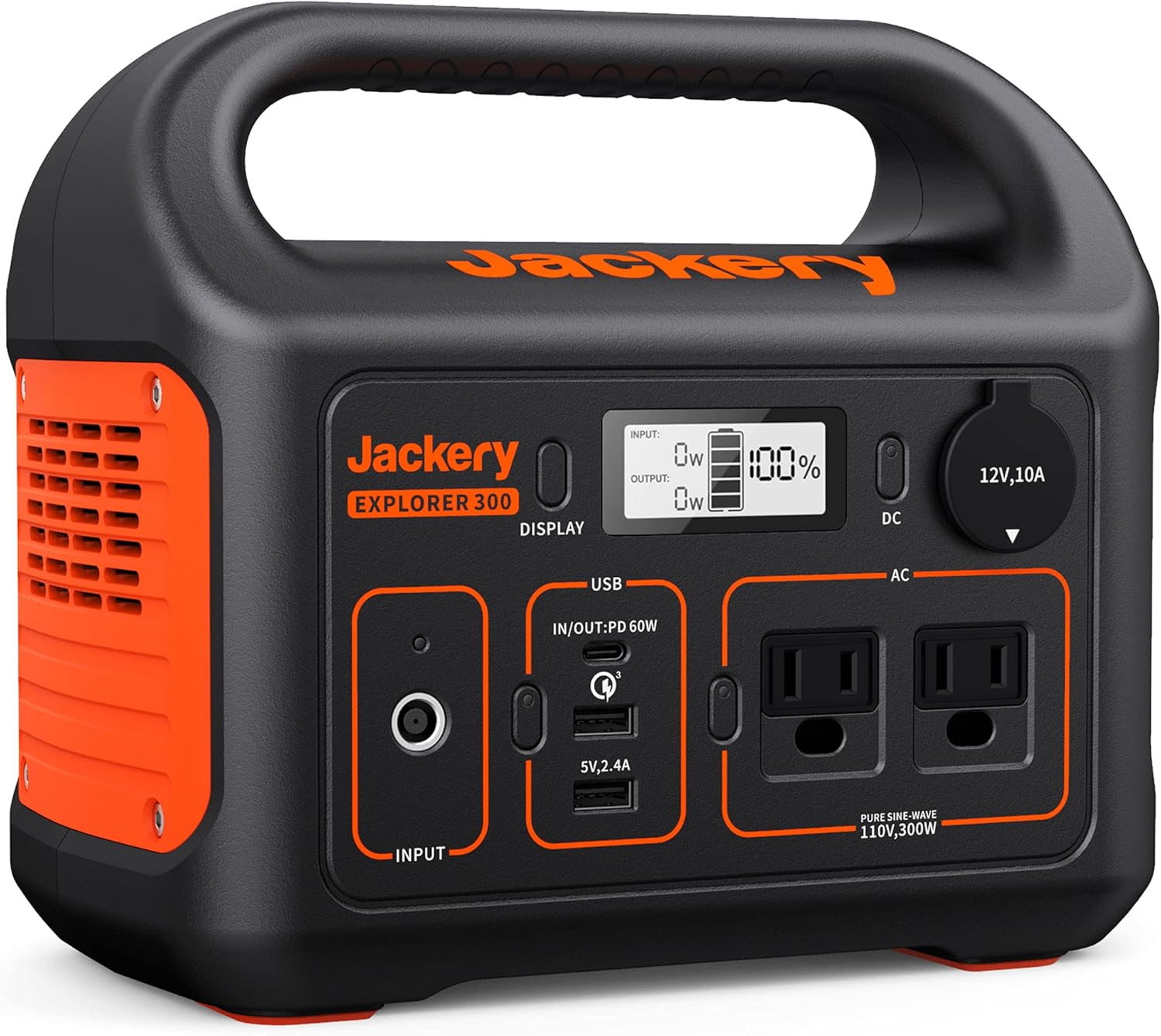 Portable Power Station Explorer 300, 293Wh Backup Lithium Battery, 110V/300W Pure Sine Wave AC Outlet, Solar Generator for Outdoors Camping Travel Hunting Blackout (Solar Panel Optional)