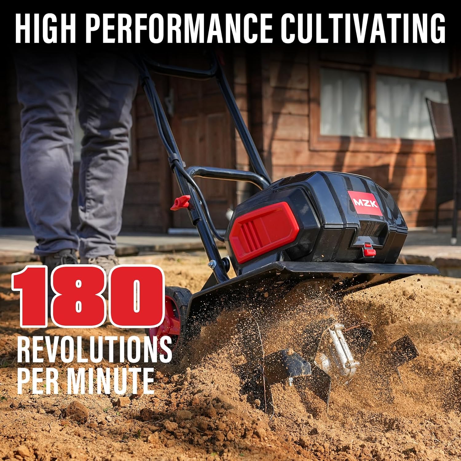 12-inch Cordless Garden Tiller, 12In Width and 8.6In Depth Garden Rototiller,Battery Powered Garden Cultivator for Lawn/Gardening/Soil Cultivation(2 * 4.0Ah Battery&Charger Included