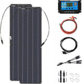400 Watt Solar Panel Kit, 2 × 200 Watt Flexible Monocrystalline Solar Panel with 60A Charge Controller, 18V Solar Panel for Car Battery Camper RV Yacht Battery Boat