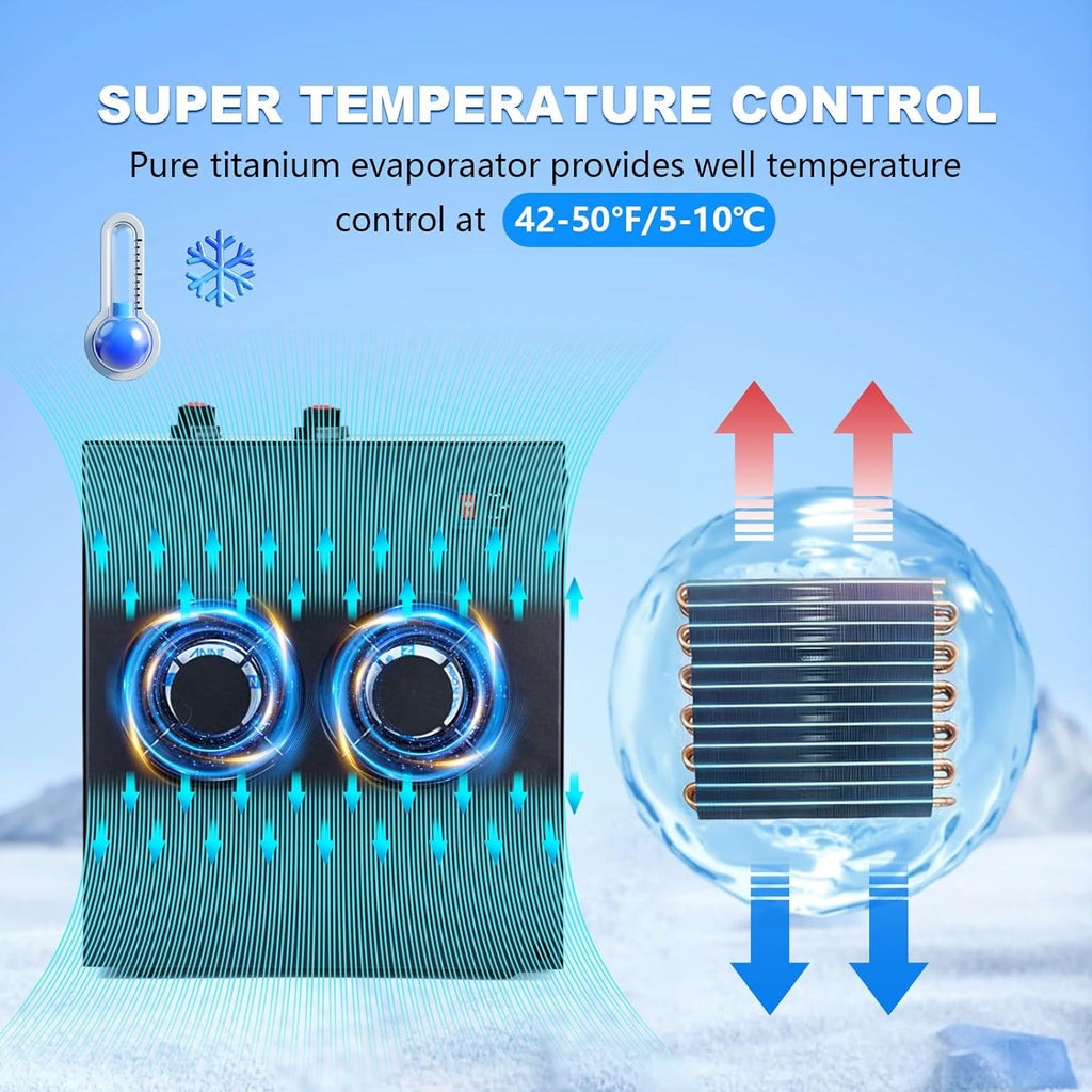ColdPlunge Ice Bath Water Chiller for Cold Plunge Tubs, 1/3 HP Upgraded Ice Bath Chiller with External Filter Water Pump, Ideal for Cold Plunge Recovery Ice Bath Tubs Home Use 110V Cooling Chiller