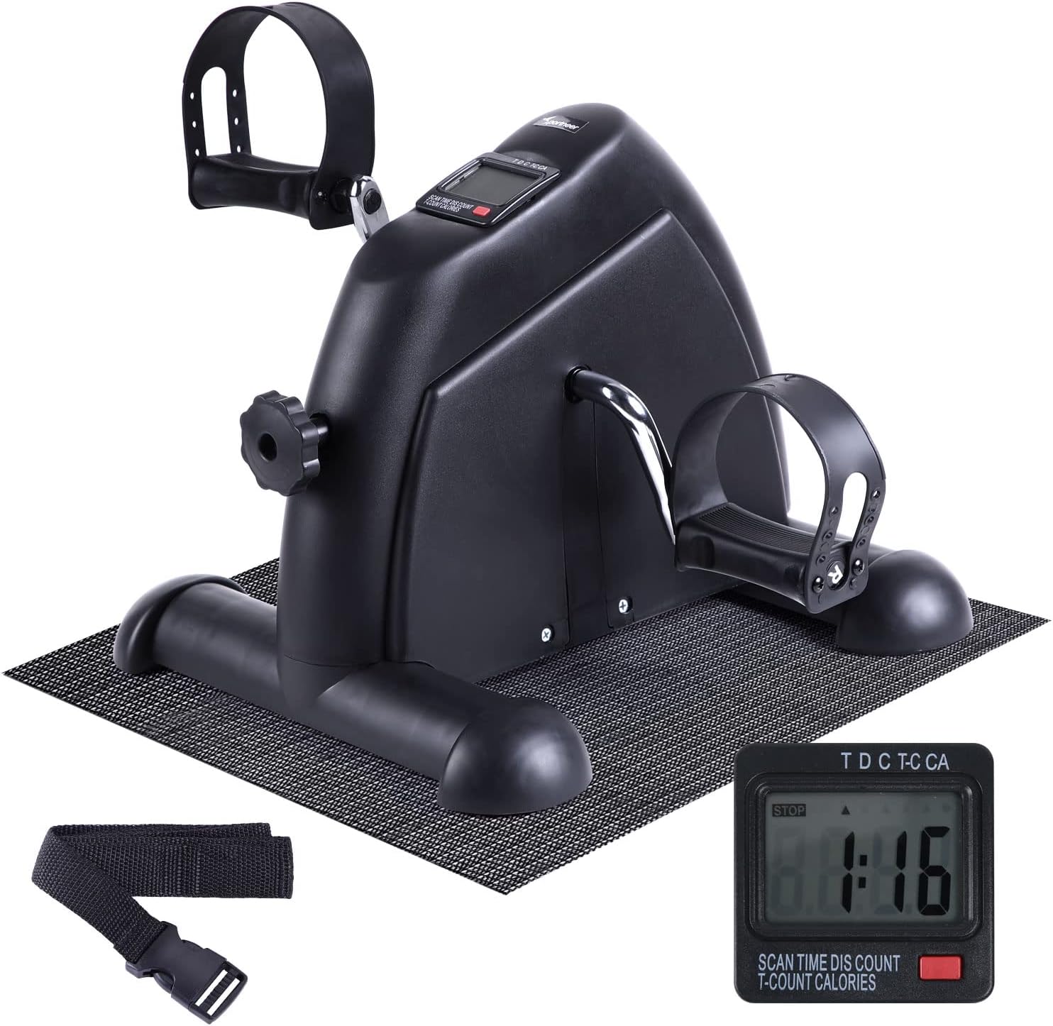 Under Desk Bike Pedal Exerciser, Sportneer Mini Exercise Bike Peddler for Seniors with LCD Portable Sitting Foot Cycle Leg & Arm Pedal Machine Equipment with Anti-Skid Mat for Home