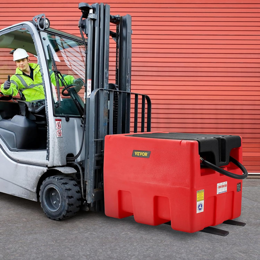 Portable Diesel & Gasoline Tank, 48 Gallon, 10.6GPM Flow Rate, Diesel Fuel Tank with 12V Electric Transfer Pump, 13.1ft Hose, Auto Fueling Nozzle, Transfer Tank for Easy Fuel Transportation, Red