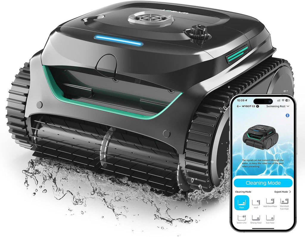 Cordless Robotic Pool Cleaner, Automatic Pool Vacumm with 180mins Runtime, App Control, Wall and Waterline Cleaning, Dual Filtration, for Inground Pools up to 2152 Sq.ft
