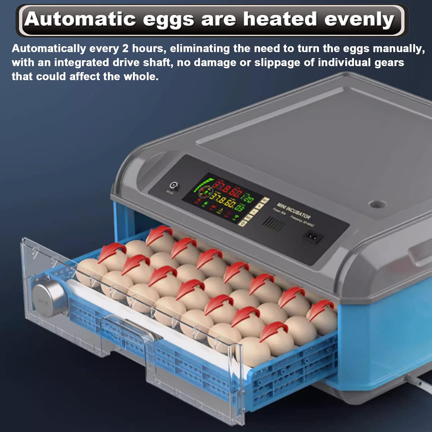 192/256/500 Egg Incubator, Poultry Hatcher Machine with Automatic Egg Turning, Temperature & Humidity Control and LED Screen, General Purpose Incubator for Chickens Ducks Birds