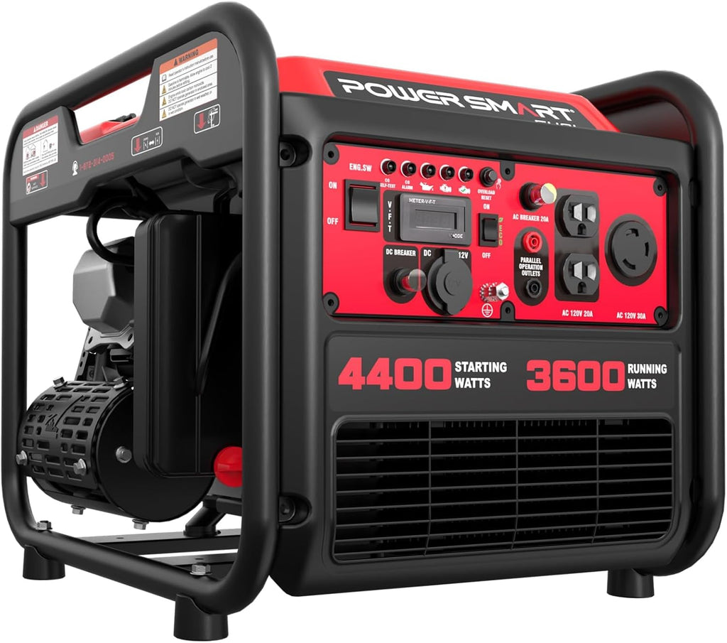 4400W Gas Powered Open Frame Inverter Generator, Portable Generator for Home Use, Jobsit, RV Ready with 30A Outlet, Recoil Start