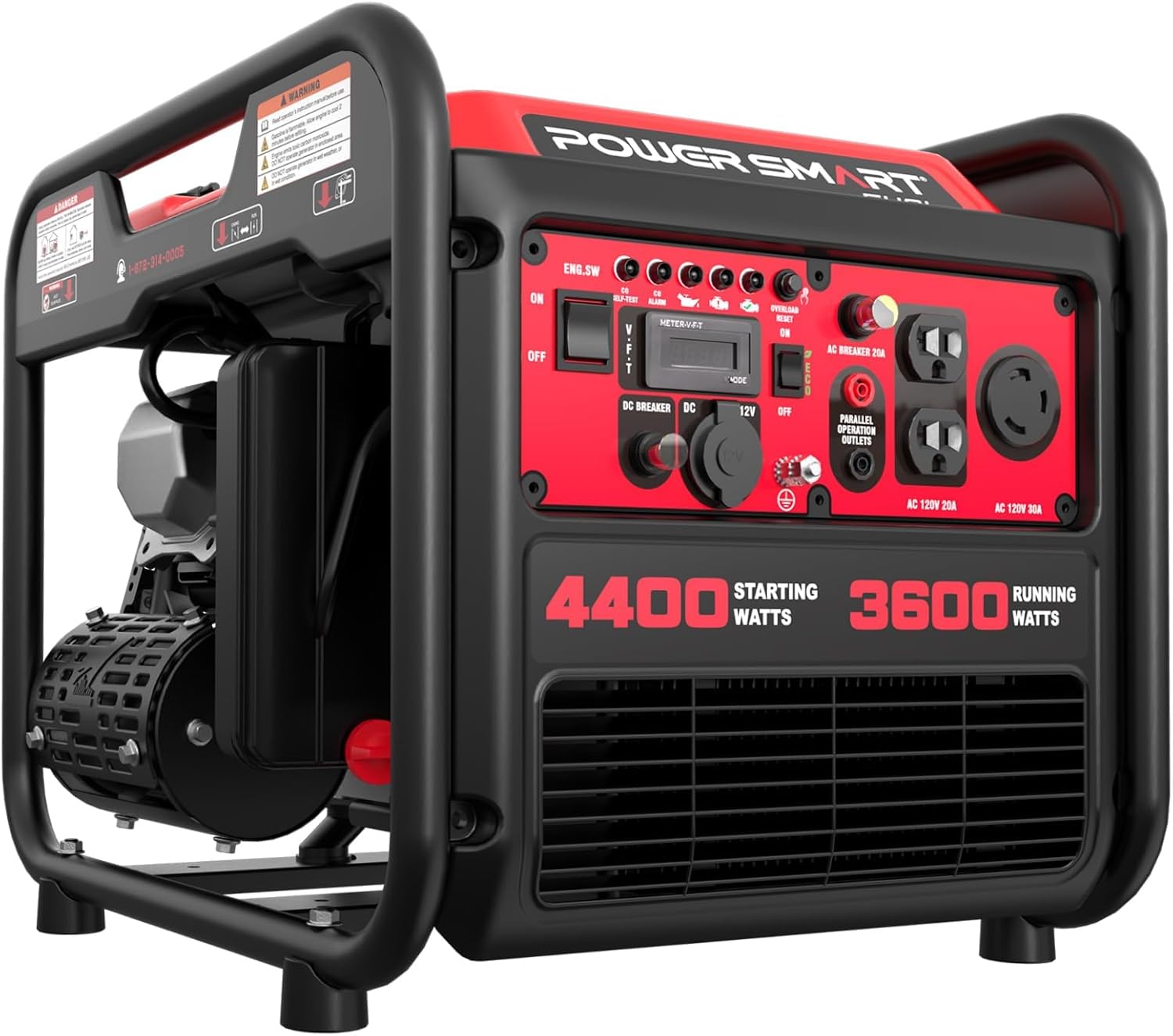 4400W Gas Powered Open Frame Inverter Generator, Portable Generator for Home Use, Jobsit, RV Ready with 30A Outlet, Recoil Start