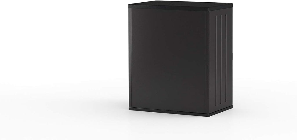 Suncast Commercial Heavy-Duty 9 Cubic Ft. Resin Storage Cabinet with Lockable Handles, Adjustable Metal-Reinforced Shelves for Garage or Workspace, Black, Made in The USA